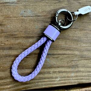 Purple Leather Braided Keychain
